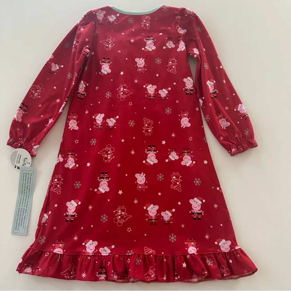 Peppa Pig 5T Toddler Girl Holiday Christmas Nightgown NWT Red George